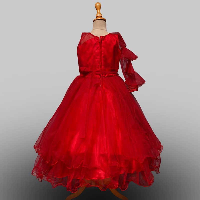 Amazon.com: Princess Girl Long Sleeve Pageant Dress Appliques Tulle Flower Girl  Dresses for Wedding Party Ball Gown Red Size 4: Clothing, Shoes & Jewelry
